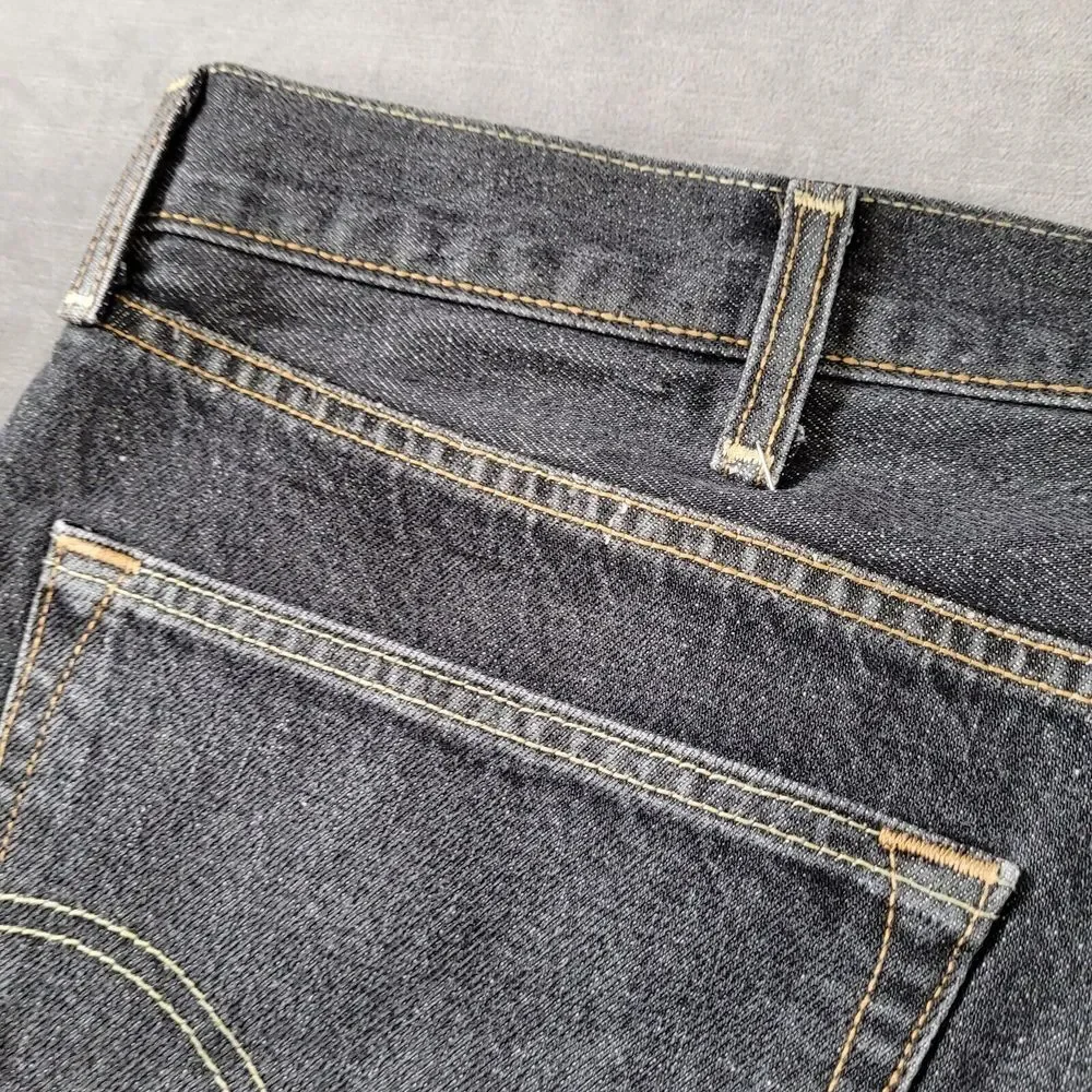 Levis 501 Button Fly Faded‎ Black Baggy Jeans Actual Size 43 x 26 Flawed